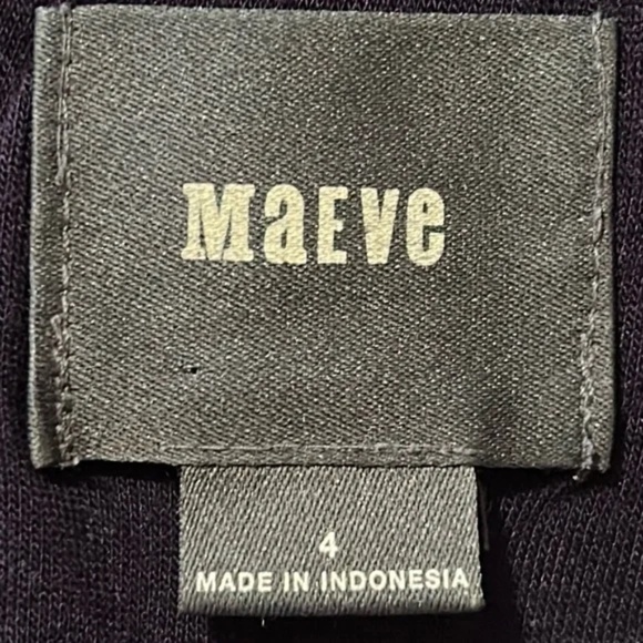 Anthropologie Maeve Brenna Dress Fit & Flare Navy Red Stripes Pockets Size 4 - Picture 5 of 12